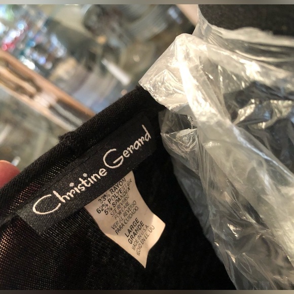 Christine Gerard large black open front cotton top cardigan tie 2 tighten waist - Picture 6 of 12